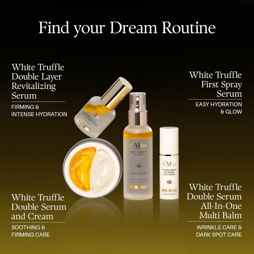 d'alba Piedmont White Truffle Double Serum All-in-one Multi Balm (0.35 oz) | Stick Balm, Under Eye Makeup Prep, Wrinkle Care, Vegan Skincare with Vitamin C and Vegan Collagen, Eye Treatment