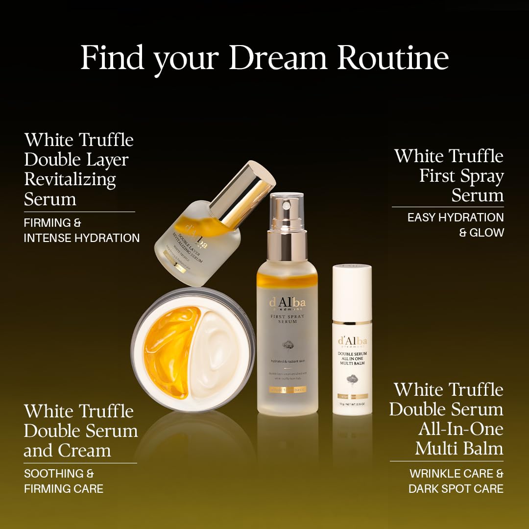 d'alba Piedmont White Truffle Double Serum All-in-one Multi Balm (0.35 oz) | Stick Balm, Under Eye Makeup Prep, Wrinkle Care, Vegan Skincare with Vitamin C and Vegan Collagen, Eye Treatment