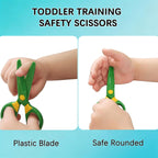 Toddler Safety Scissors, 3-Pack with 60 Craft Paper Sheets for Kids