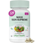 Maxi Health® Teen Vitamins for Girls 12-17, Teen Multivitamin (60 Count) | D3, Iron, Calcium, Biotin & Zinc | Skin, Immune & Mood Support | Kosher | Non-GMO | Doctor Formulated