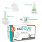 ONE-CARE Pen Tips, 32G x 4mm, Ultra-Fine, Twist-On Design, 100 Count