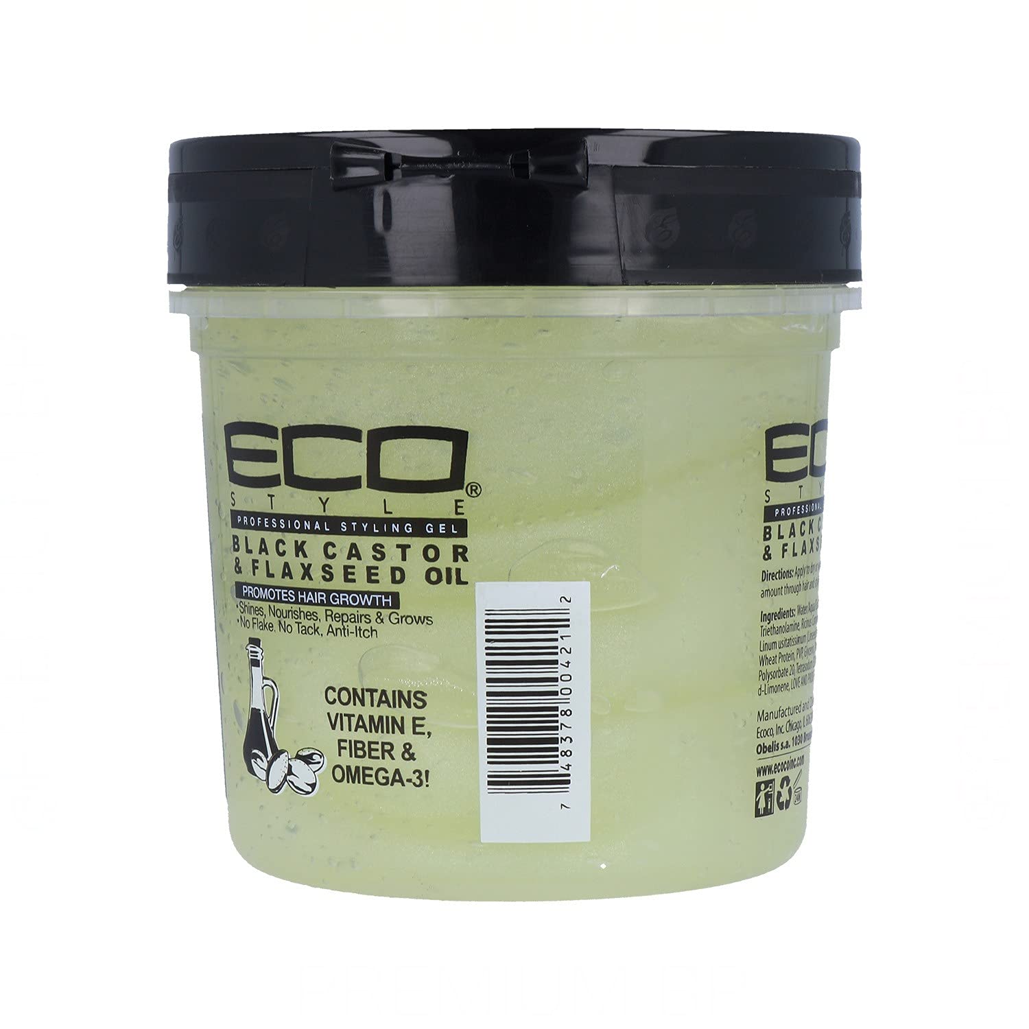 Buy now Eco Style Ecoco Gel - Black Castor Flaxseed Oil - Long Lasting Shine - Nourishes And Repairs Damaged Hair - Promotes Healthy Scalp - Provides Superior And Weightless Hold - Effortless Style - 16 Oz at indiglob india