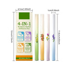 Mullein Herbal Diffuser Pen, Natural Aromatherapy Air Inhaler Stick with Mullein Thyme Mint, Four Aroma Variety Set,Air Freshening, Relaxed Feelings, Portable Pocket Size (4 Pack)