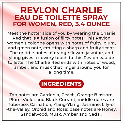 Buy now Revlon Charlie Eau De Toilette Spray for Women, Red, 3.4 Ounce at indiglob india