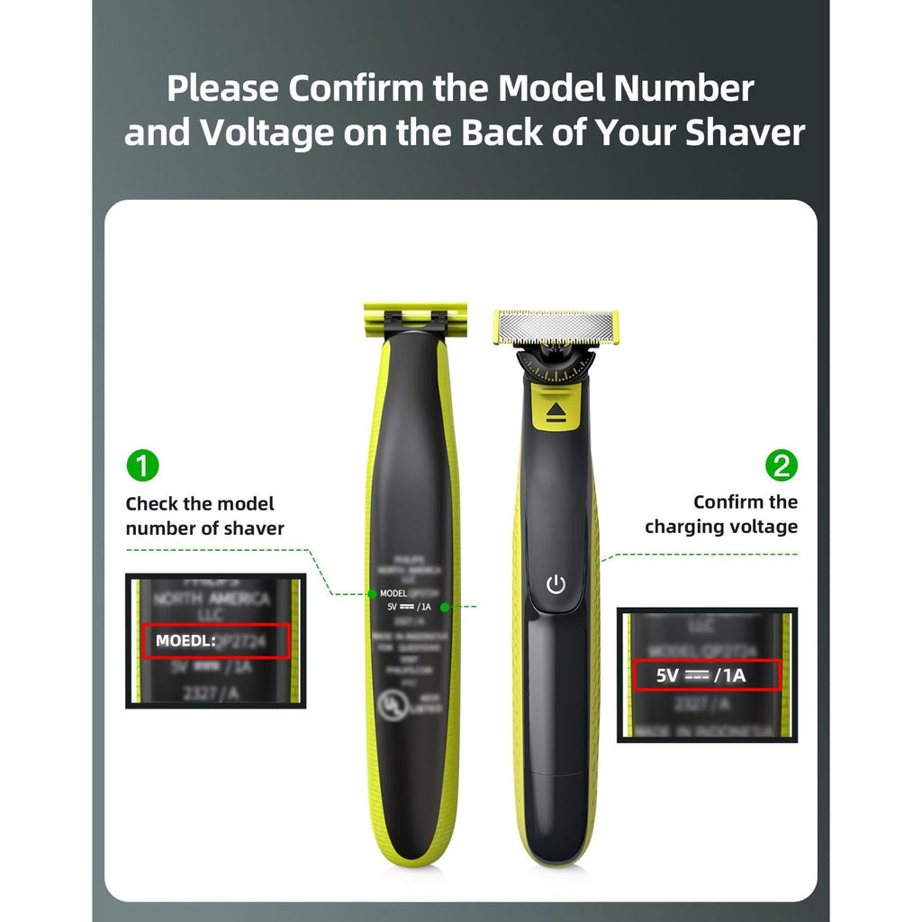 Superer 5V USB Charger Cord Fit for Philips Norelco One Blade 360 Newer Model QP2724 QP2834 QP1924 QP4631 QP6542 QP4530, MG7910 MG5910 MG9510 MG9525, X3001 S3341 X3052, for Phillips Power Shaver Cable