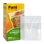 PAMI Fold Top Sandwich Bags,Disposable,No Zipper,Easy Open,For Lunch,200-Pk
