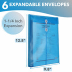 Mr. Pen- Plastic Envelopes with String Tie Closure, 6 Pack, Letter A4 Size