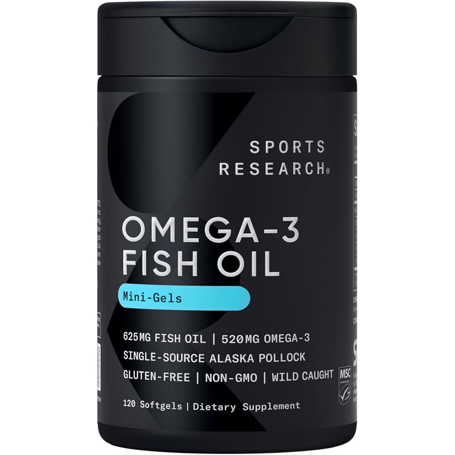 Buy now Sports Research Triple Strength Omega 3 Fish Oil - Burpless Fish Oil Supplement w/EPA & DHA Fatty Acids from Single-Source Wild Alaskan Pollock - 1250 mg, 180 ct 120 Count (Pack of 1) From Alaska at indiglob india