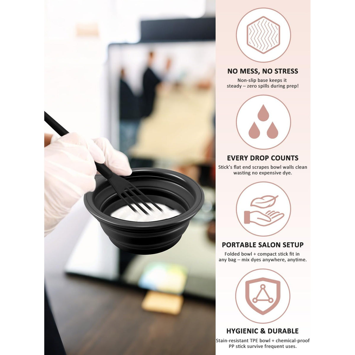 YOOVR 6pcs Hair Dye Bleach Kit with Hair Dye Brush and Bowl Set