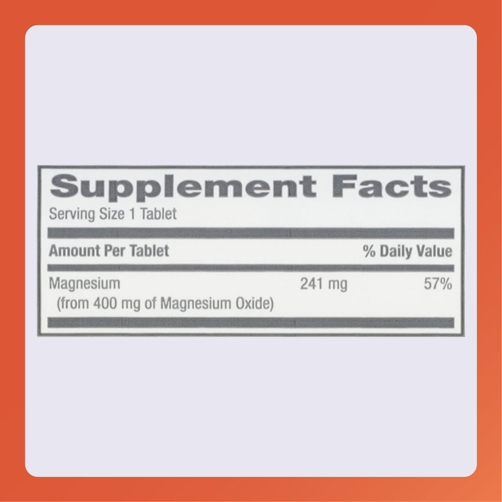 Rugby Magnesium Oxide 400 mg Tablets - Dietary Supplement - Gluten-Free - 120 Count (3 Pack)