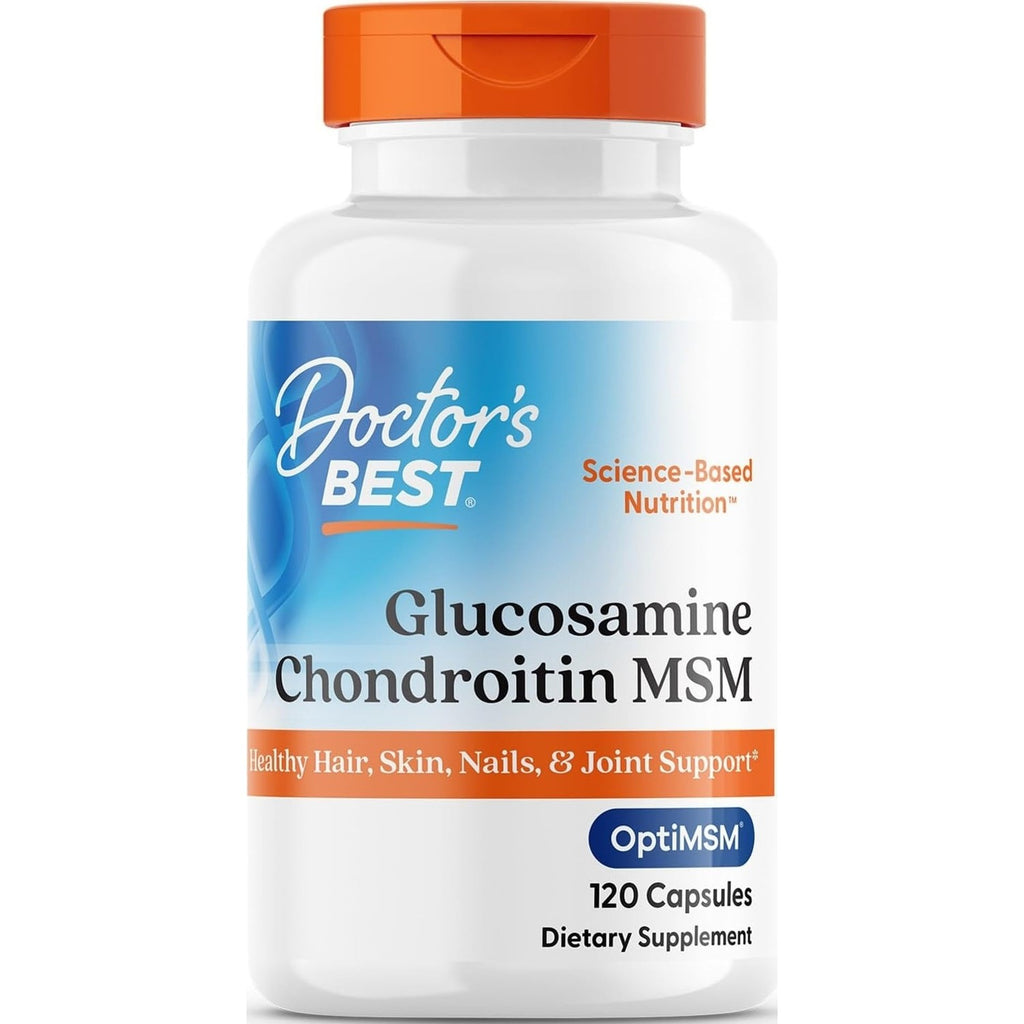 Doctor's BEST Glucosamine Chondroitin MSM - Joint Health Support Supplement for Women & Men, Nutritional Support for Joint Strength, Hair, Skin, & Nails, Gluten Free, Non GMO - 240 Capsules