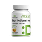 Benfotiamine 600mg Per Serving, 180 Veggie Capsules (300mg Per Cap) – Fat Soluble Vitamin B1 Thiamine Supplement – 3rd Party Tested, Vegan, Non-GMO, Gluten Free