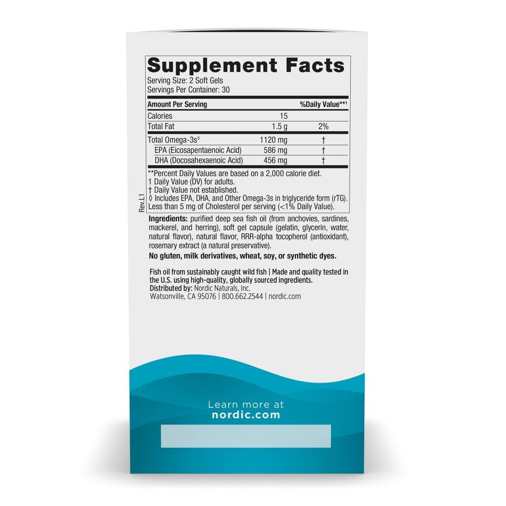 Nordic Naturals Ultimate Omega Minis, 1120mg High Potency Fish Oil - 60Count