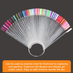 50Pcs Nail Swatch Sticks, Nail Polish Practice Display Tips, Clear | Nail Art Sample Sticks, Color Display Polish Board, Fan Shape with Number Sticker and Hanging Ring