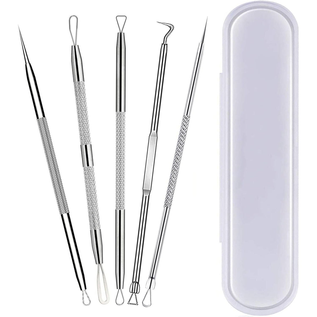 Buy now 15-Piece Blackhead Remover Tool Kit â€“ Pimple Popper & Acne Extractor Set for Whiteheads, Comedones & Blemishes | Facial Skin Care with Metal Case 1 Count (Pack of 5) at indiglob india