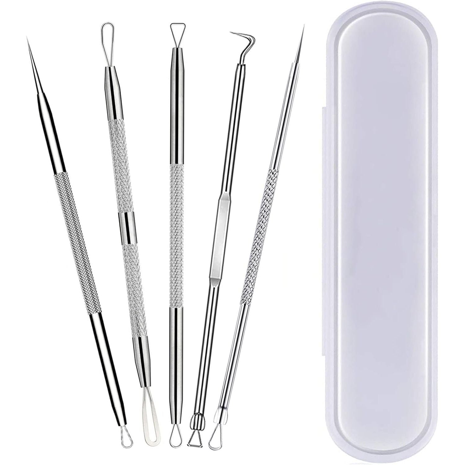 Buy now 15-Piece Blackhead Remover Tool Kit â€“ Pimple Popper & Acne Extractor Set for Whiteheads, Comedones & Blemishes | Facial Skin Care with Metal Case 1 Count (Pack of 5) at indiglob india