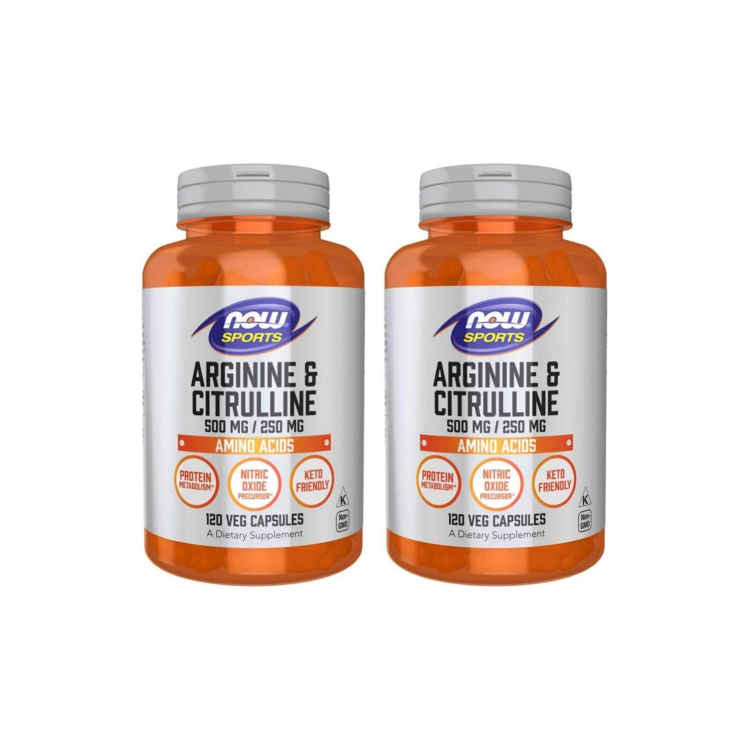 Buy now NOW Sports Nutrition, Arginine & Citrulline 500 mg/ 250 mg, Amino Acids, 120 Veg Capsules 120 Count (Pack of 2) at indiglob india