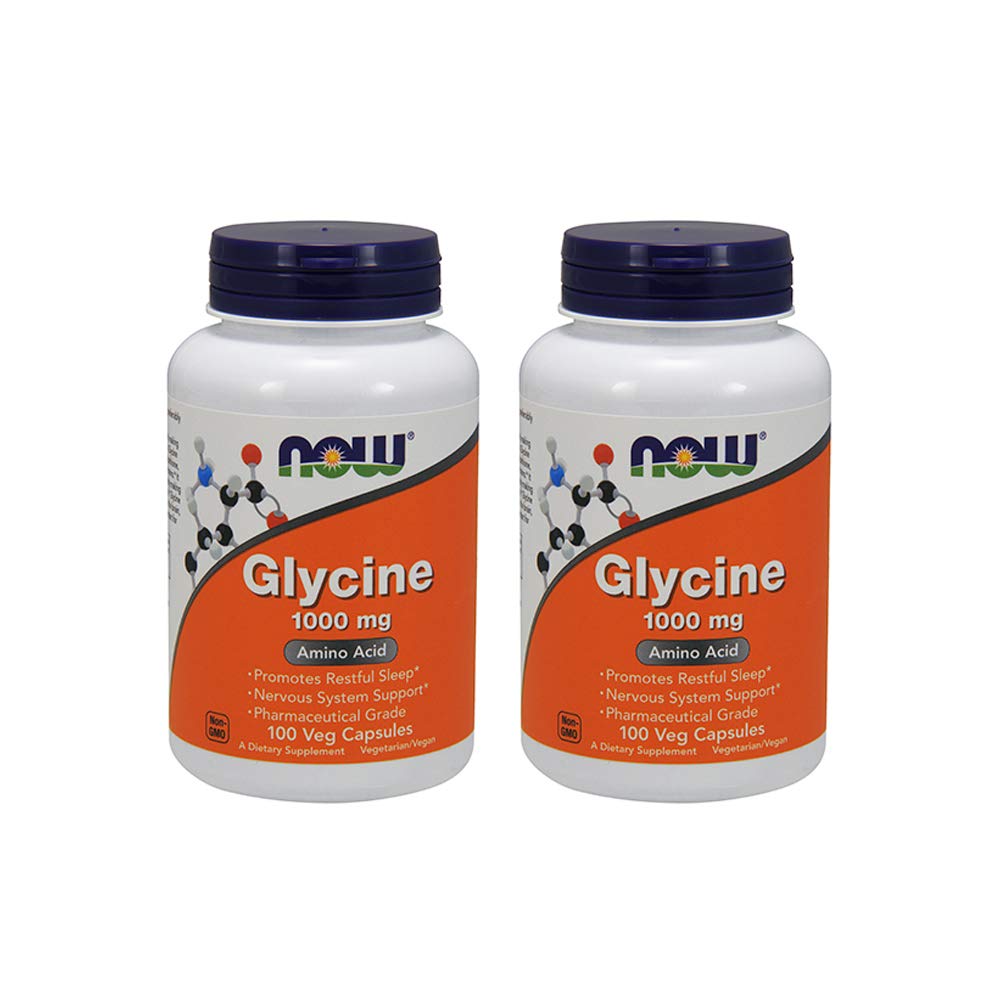 NOW Foods Supplements, Glycine 1,000 mg Free-Form, Neurotransmitter Support*, 100 Veg Capsules