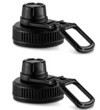 Wide Mouthed Sports Water Bottle Cap,2 Pack Replacement Lids for Most 12,14,16,18,20,22,32,40,64oz Wide Mouth Water Bottles with Handle Easy to Carry (Black2)