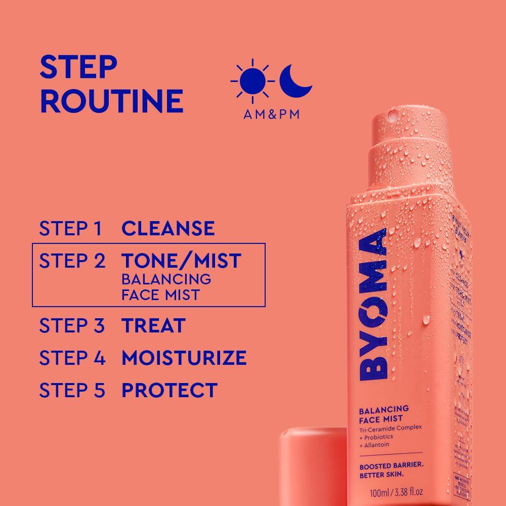 BYOMA Balancing Face Mist | pH Balanced Face Toner, Ceramides, Probiotics & Allantoin, Alcohol Free Toner Spray, Balance, Soothe & Refresh