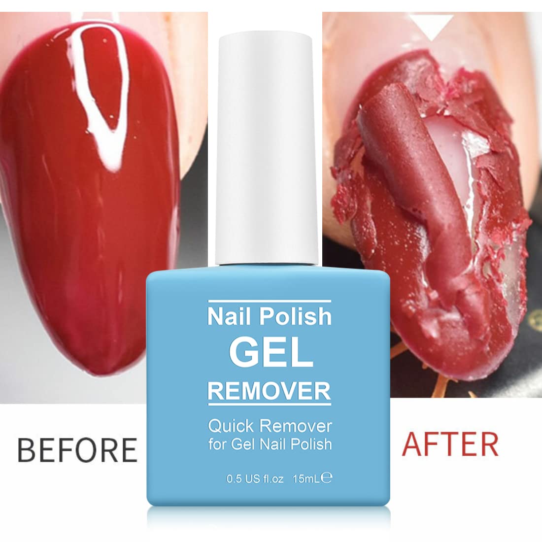 2 Pack Gel Nail Polish Remover, Gel Polish Remover for Nails, Easily Magic Soak-Off Gel Polish in 2-5 Minutes - Safe, No Need For Foil, Soaking Or Wrapping ( with 1 Cuticle Pusher and Nail Scraper)
