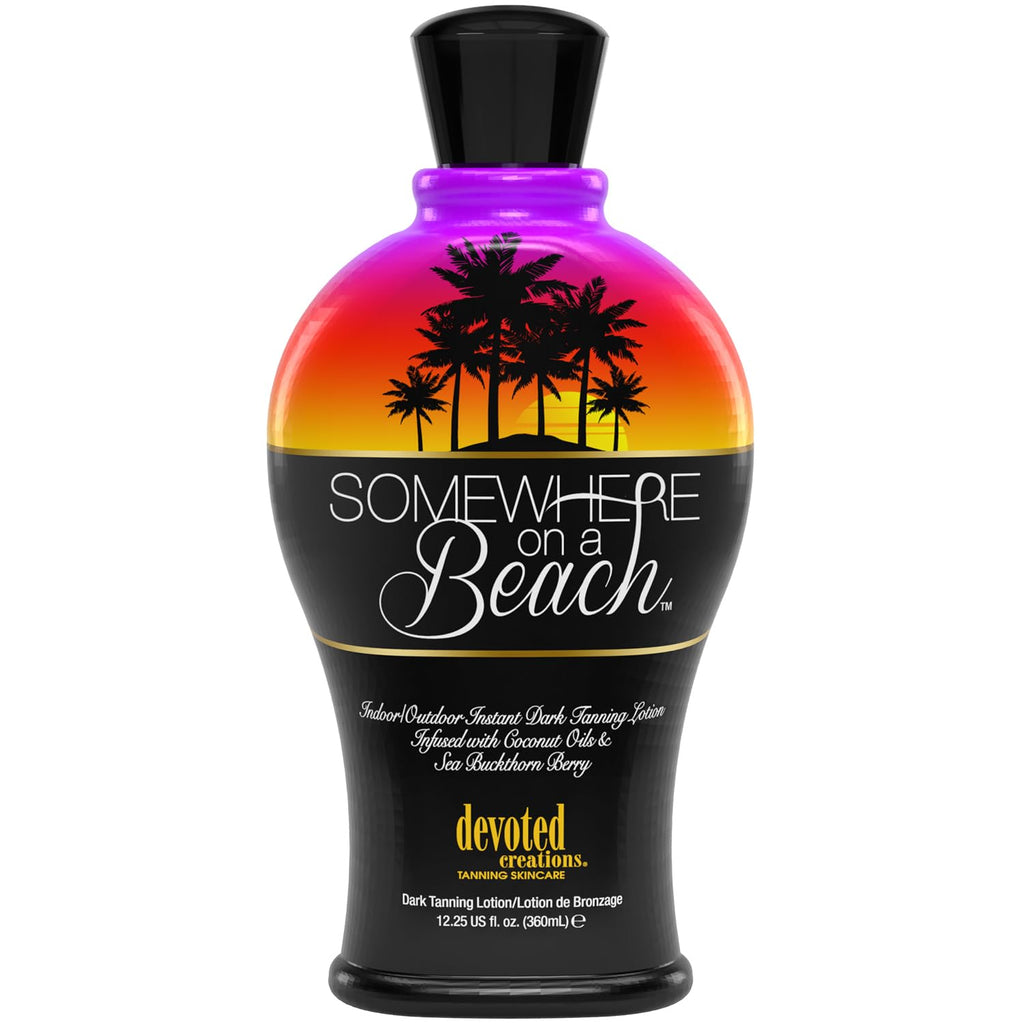 Somewhere on a Beach, Indoor Outdoor, Instant Dark Tanning Lotion 12.25 Ounce