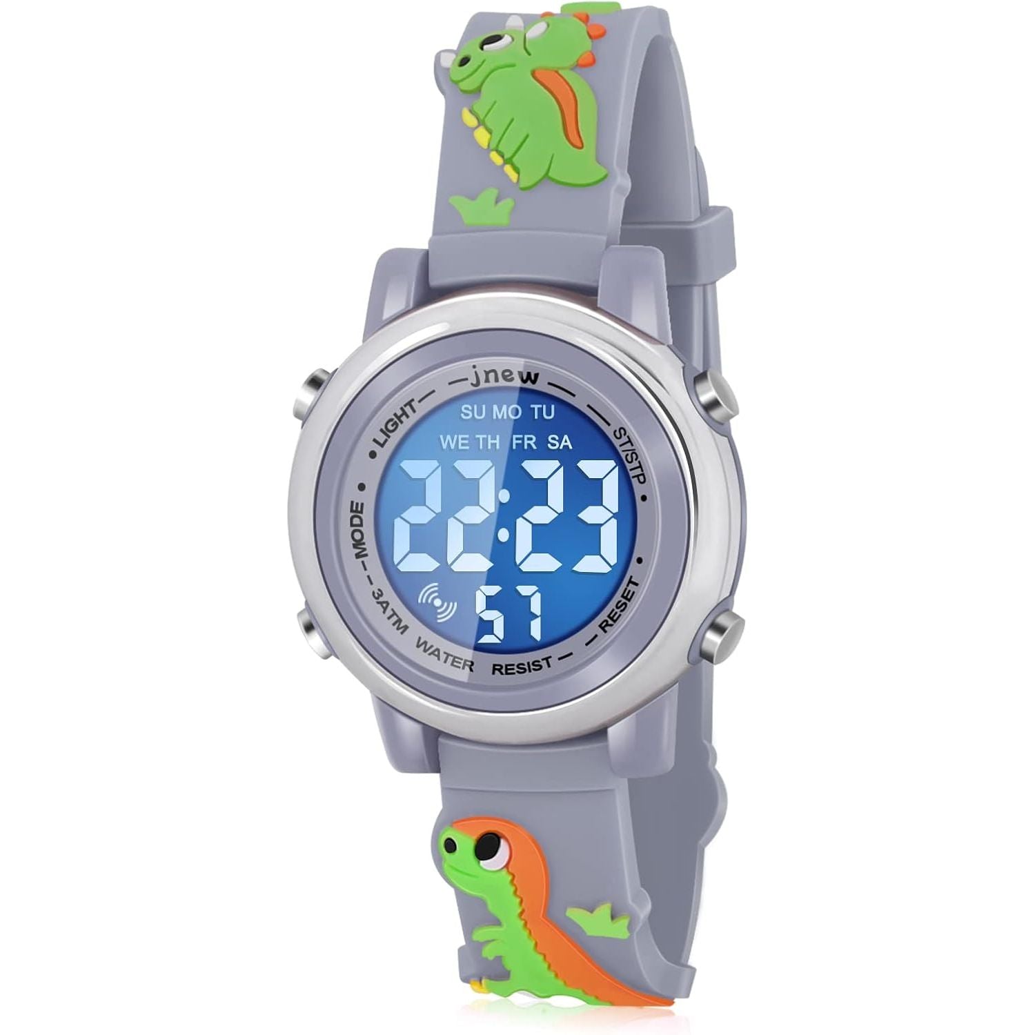 Buy now Kids Watches with Waterproof Alarm - Dinosaur Gifts for Boys Girls Age 3-10 Grey at indiglob india