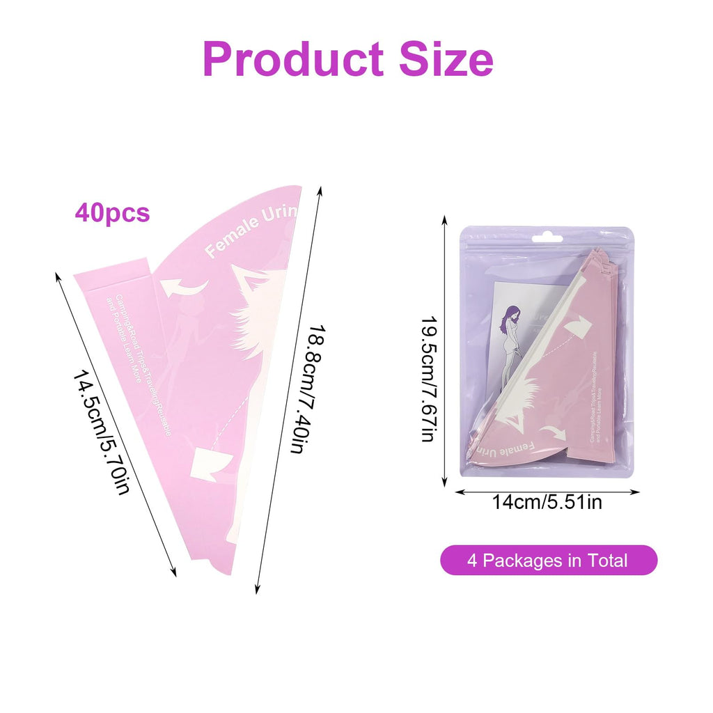 40pcs Pee Funnel for Women Disposable Female Urination Device, Womens Urinal Funnel Stand to Pee Female Travel Urinal para Hacer PIPI para Mujeres