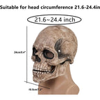 Buy now RRANYF Creepy Halloween Full Head Skull Mask with Movable Jaw, Adult Entire Head Realistic Latex Helmet, Scary Skeleton at indiglob india