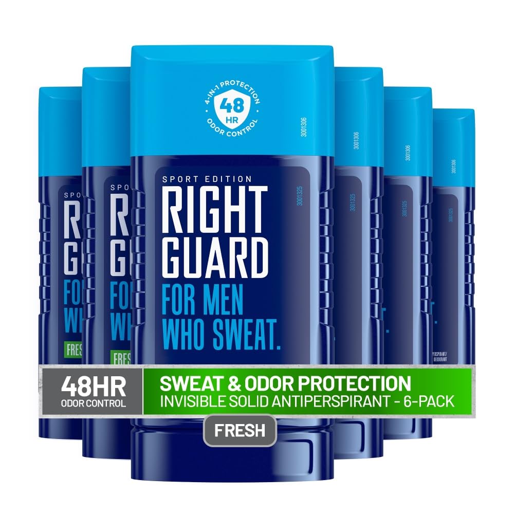 Right Guard Sport Antiperspirant Up To 48HR, Fresh, 2.6 Oz (Pack of 6)