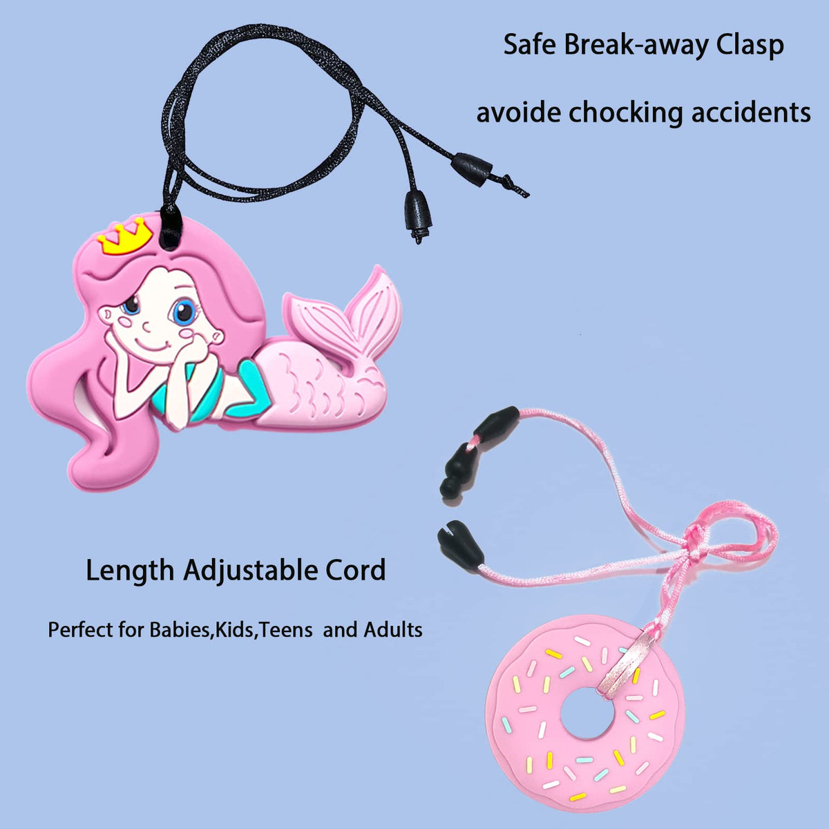 Chew Necklaces for Sensory Kids 5 PCS Chewy Necklaces that Like Biting or Have Autism-Perfectly Textured Chewelry Kid Girl Teether Chewing Toys-Chewy Children Chew Toys for Aggressive Chewers Kids