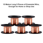 Buy now 5 Rolls/Set 12m Copper Wire Enameled Wire Copper Winding Wire Enameled Repair Wire 0.004" Diameter at indiglob india