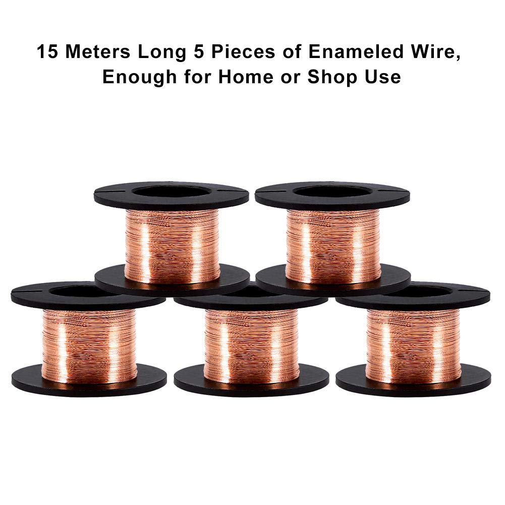 Buy now 5 Rolls/Set 12m Copper Wire Enameled Wire Copper Winding Wire Enameled Repair Wire 0.004" Diameter at indiglob india