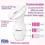 Buy now NatureBond Silicone Breast Pump with lid, Stopper, Strap, Pouch. Breastfeeding Essential Premium All in 1 Set. 3.4oz 100ml (Premium All-in-ONE) at indiglob india