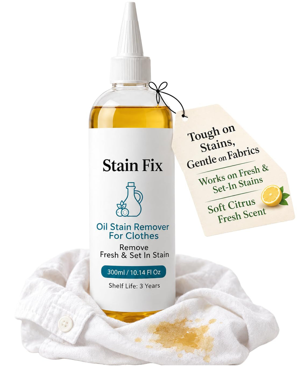 Oil & Grease Stain Remover for Clothes (10.14oz) – For Laundry