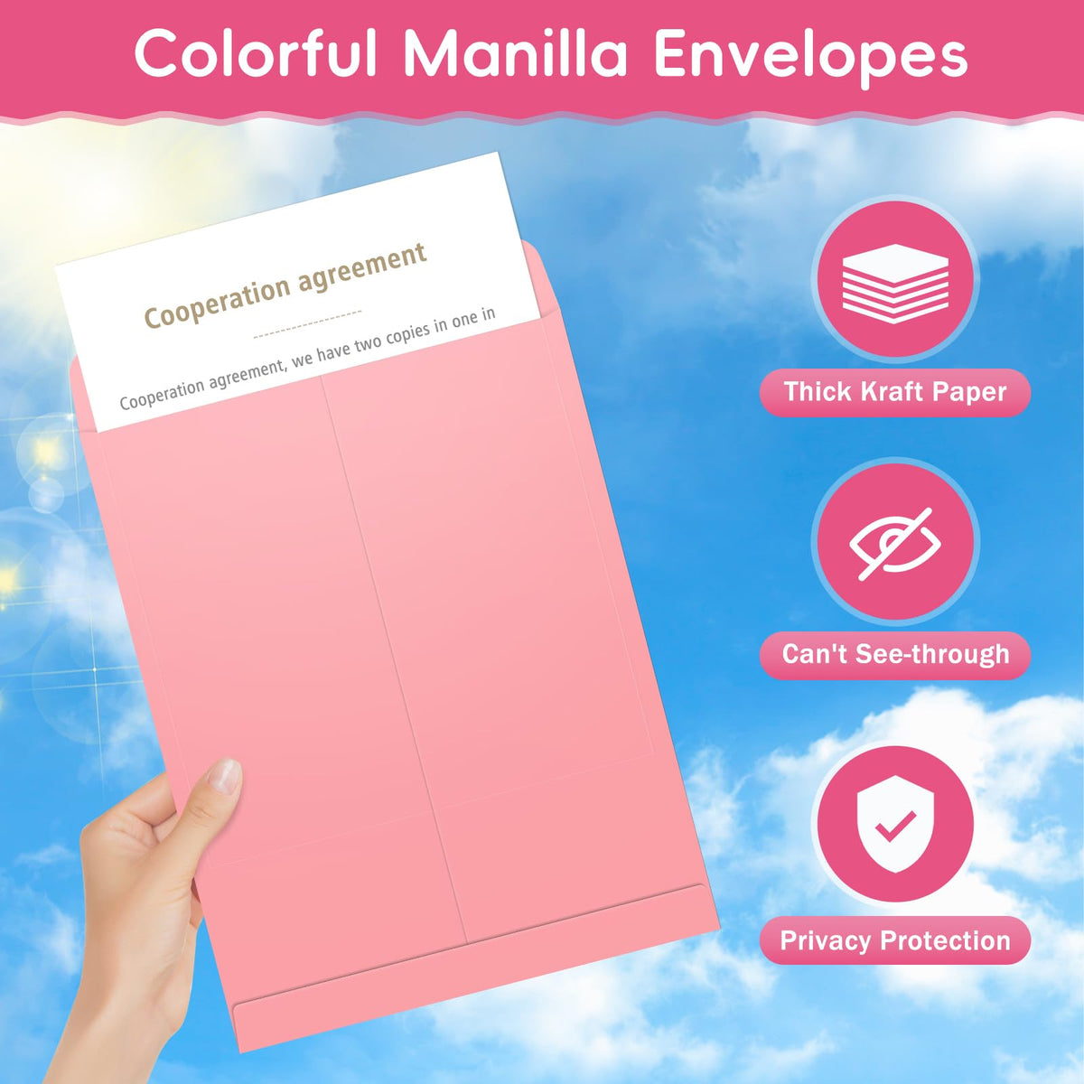 25 Pack Colored Mailing Envelopes, 9 x12 Inches Self-Seal Manilla Envelopes