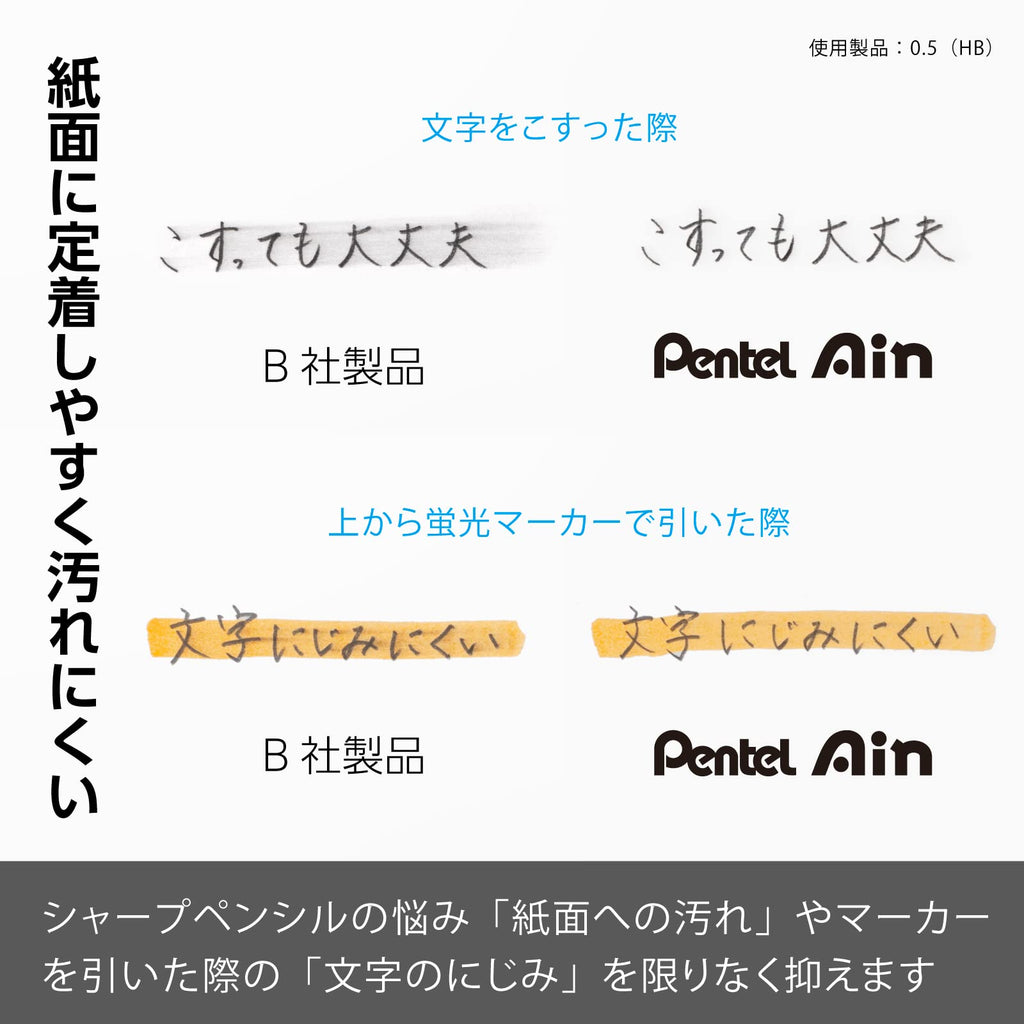Pentel Ain 0.02 inch (0.5 mm) HB 3 pcs XC285HB-3P