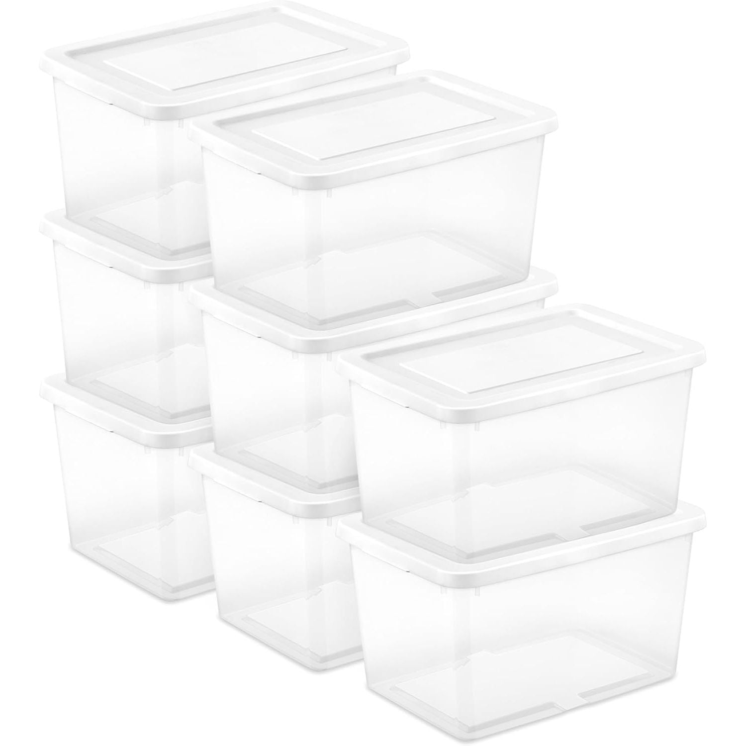 Buy now Sterilite 24-Pack 6 Quart Storage Box, Stackable Clear Plastic Bins with Snap-On Lids - Heavy-Duty Organizing Containers for Closet, Bathroom, and Office 20 Quart 8 Pack at indiglob india