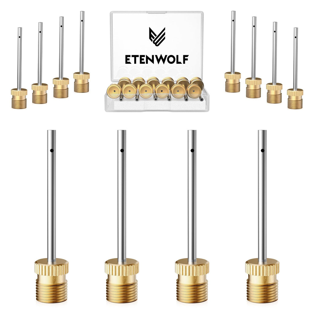 ETENWOLF 12 Pack Brass Ball Pump Needles, No Break Heavy Duty Needles