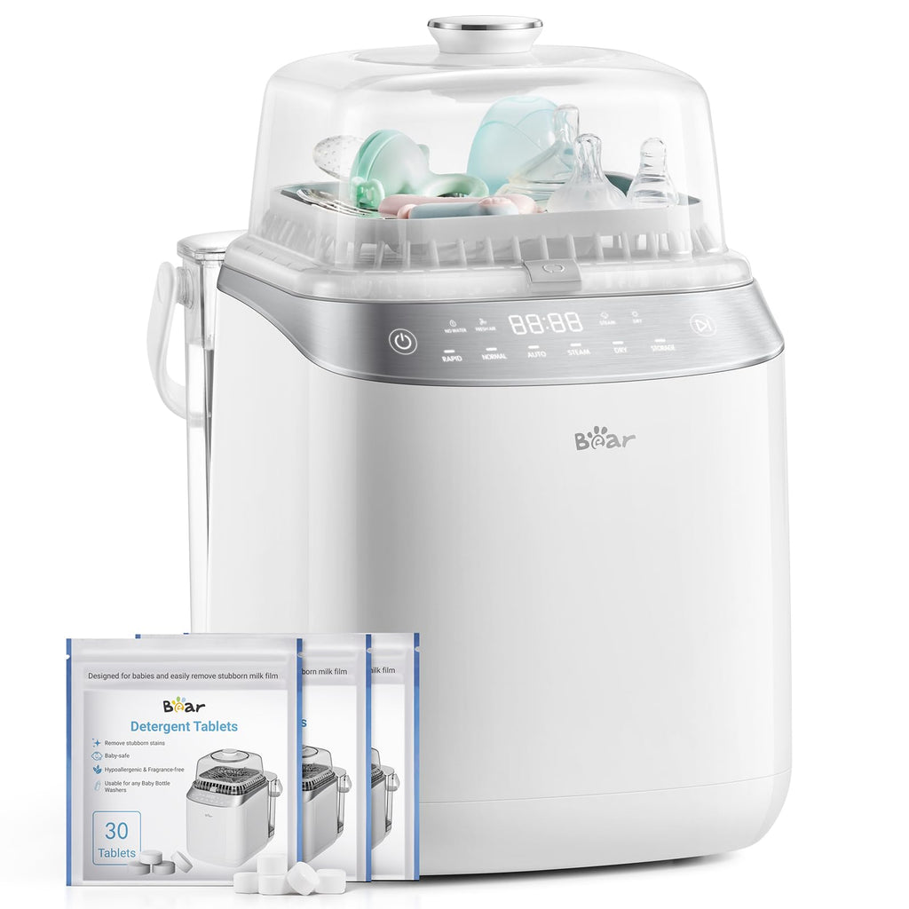 Bear Baby Bottle Washer Sterilizer Dryer All-in-One, 90 Detergent Tablets