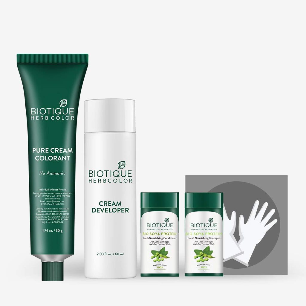 Buy now Biotique Bio Herbcolor 1N Natural Black, 50 g + 110 ml (Conditioning Color No Ammonia) I With 9 Organic Herbal Extracts I Last up to 26 Shampoo (4N Brown) at indiglob india