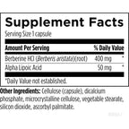 Designs for Health Berberine Synergy - Berberine HCL 400mg + Alpha Lipoic Acid (ALA) for Metabolism, Heart Health + Liver Support - Vegan, Non-GMO Berberine Supplement (60 Capsules)