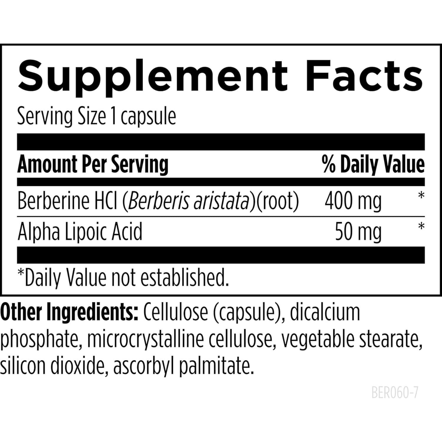 Designs for Health Berberine Synergy - Berberine HCL 400mg + Alpha Lipoic Acid (ALA) for Metabolism, Heart Health + Liver Support - Vegan, Non-GMO Berberine Supplement (60 Capsules)