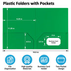 Plastic Pocket Folders, 6 Assorted Colors Folders with Pockets Letter Size
