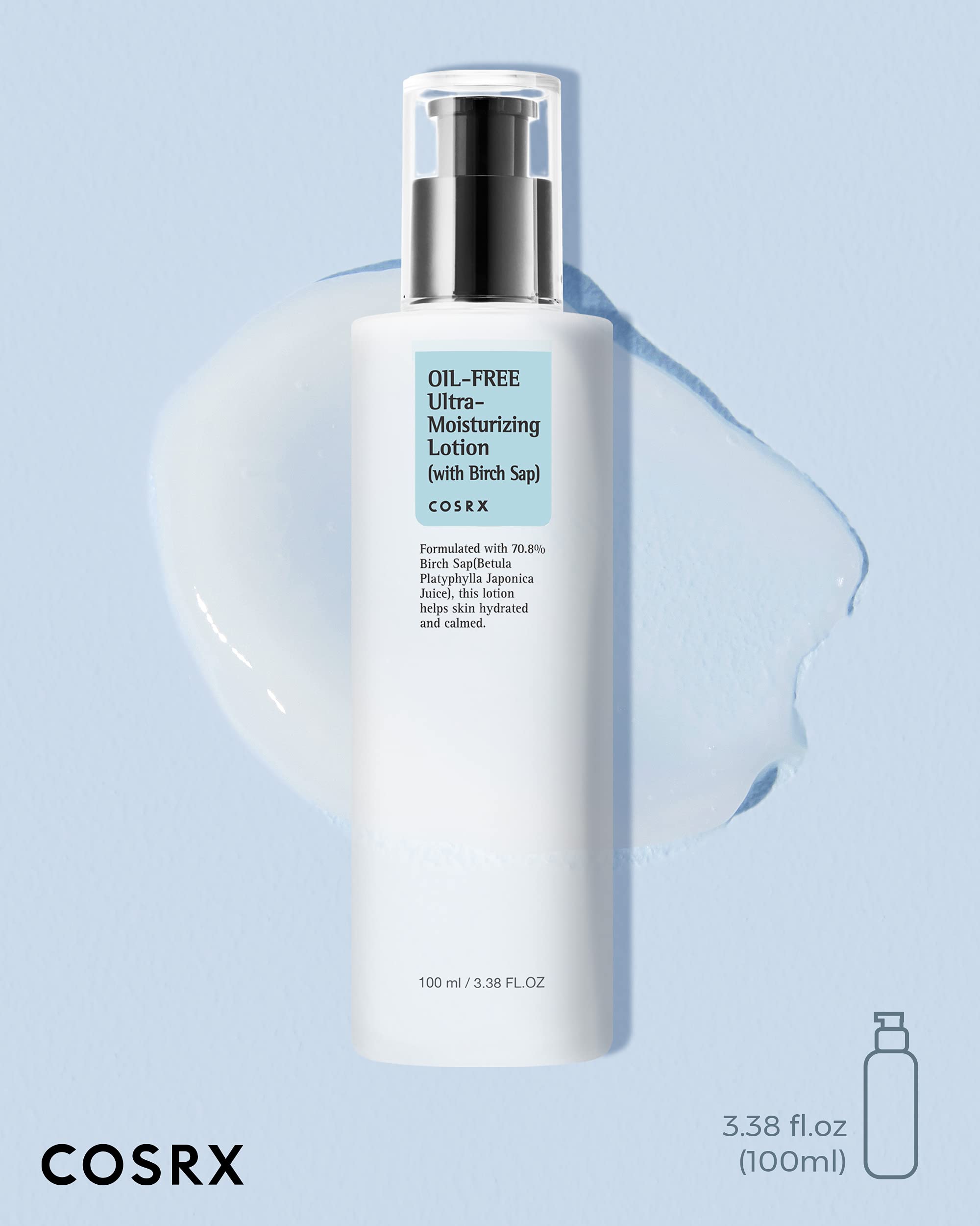 Buy now COSRX Oil Free Lotion with Birch Sap, Daily Acne Facial Moisturizer, Hydrating Moisturizer for All Skin Types, Korean Skin Care, 3.38 fl.oz / 100ml at indiglob india