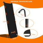 jumpfly Trampoline Slide Ladder Universal Trampoline Ladder with Handles Strong Tear Resistant Fabric Trampoline Accessories for Kids Toddler Climb Up & Slide Down, Orange