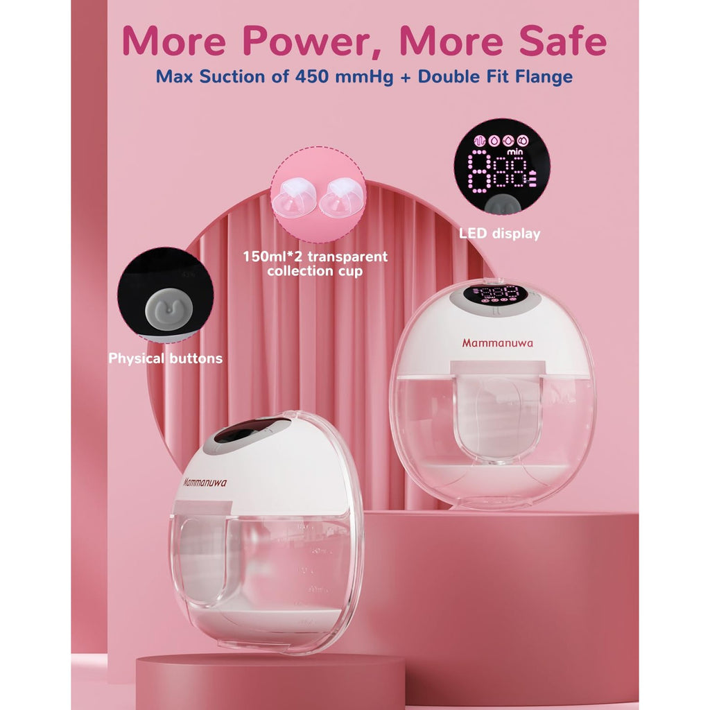 Electric Breast Pump - Lightweight, Portable, & Hands-Free with Baby Mouth Technology - BPA-Free, 4 Modes, 9 Levels - Elevate Your Breastfeeding Style with Mammanuwa S32