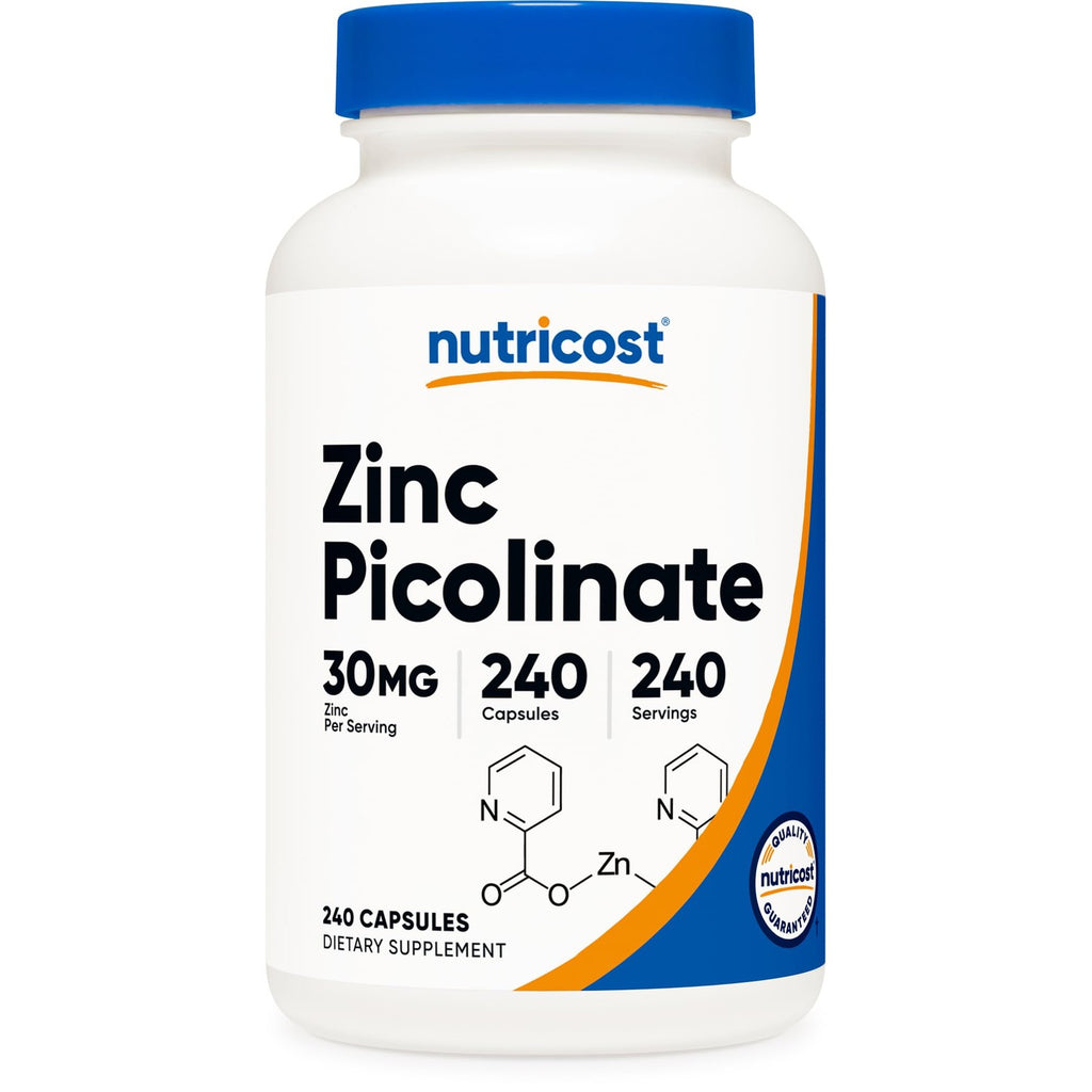 Nutricost Zinc Picolinate 30mg, 120 Capsules - Gluten Free and GMO-Free