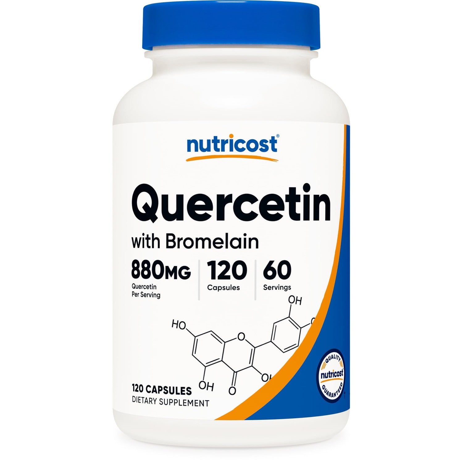 Nutricost Quercetin with Bromelain, 880mg Quercetin, 120 Capsules, 60 Serv | 880mg Quercetin + 165mg Bromelain Per Serving, 2 Capsules Per Serving, Vegetarian, GMO-Free & Gluten-Free