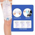 3 Pack Catheter Bags, Premium Easy-Tap Leg Bag Urinary Drainage Bag, 32 Oz with 3 18” Tubing, Anti-Reflux Valve, with Cloth Straps to Attach to Your Foot, Advanced Flip Drain for EZ Disposal